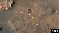 Esta imagen anotada muestra los múltiples vuelos, y dos caminos diferentes, el innovador Mars Helicopter de la NASA podría hacer su viaje al sistema fluvial del delta del cráter Jezero.  (Fuente de la imagen: NASA/JPL-Caltech/Universidad de Arizona/USGS)