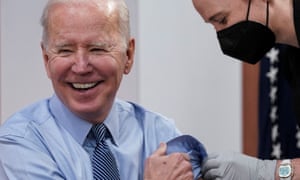 Joe Biden Receives The Second Coronavirus Vaccine At The White House.