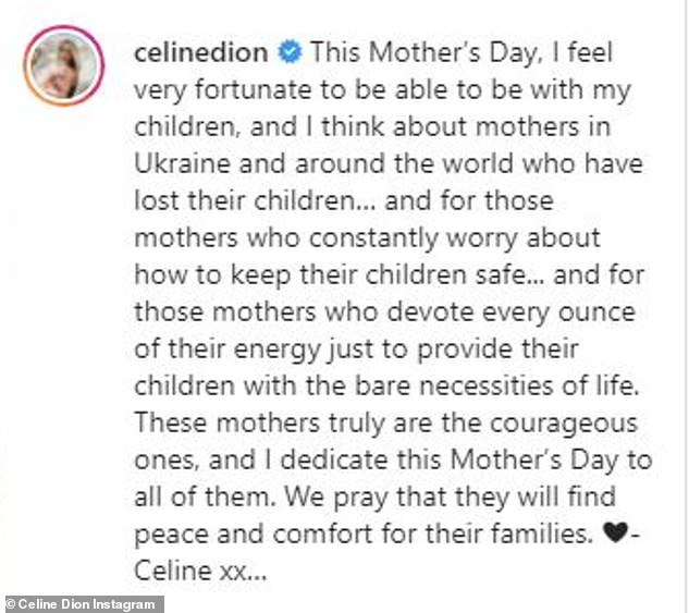 Amor: Celine compartió algunas palabras conmovedoras junto con una foto de sus amados hijos