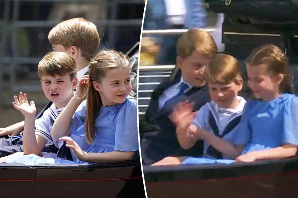 La princesa Charlotte evita que el príncipe Louis salude con la mano en Jubilee