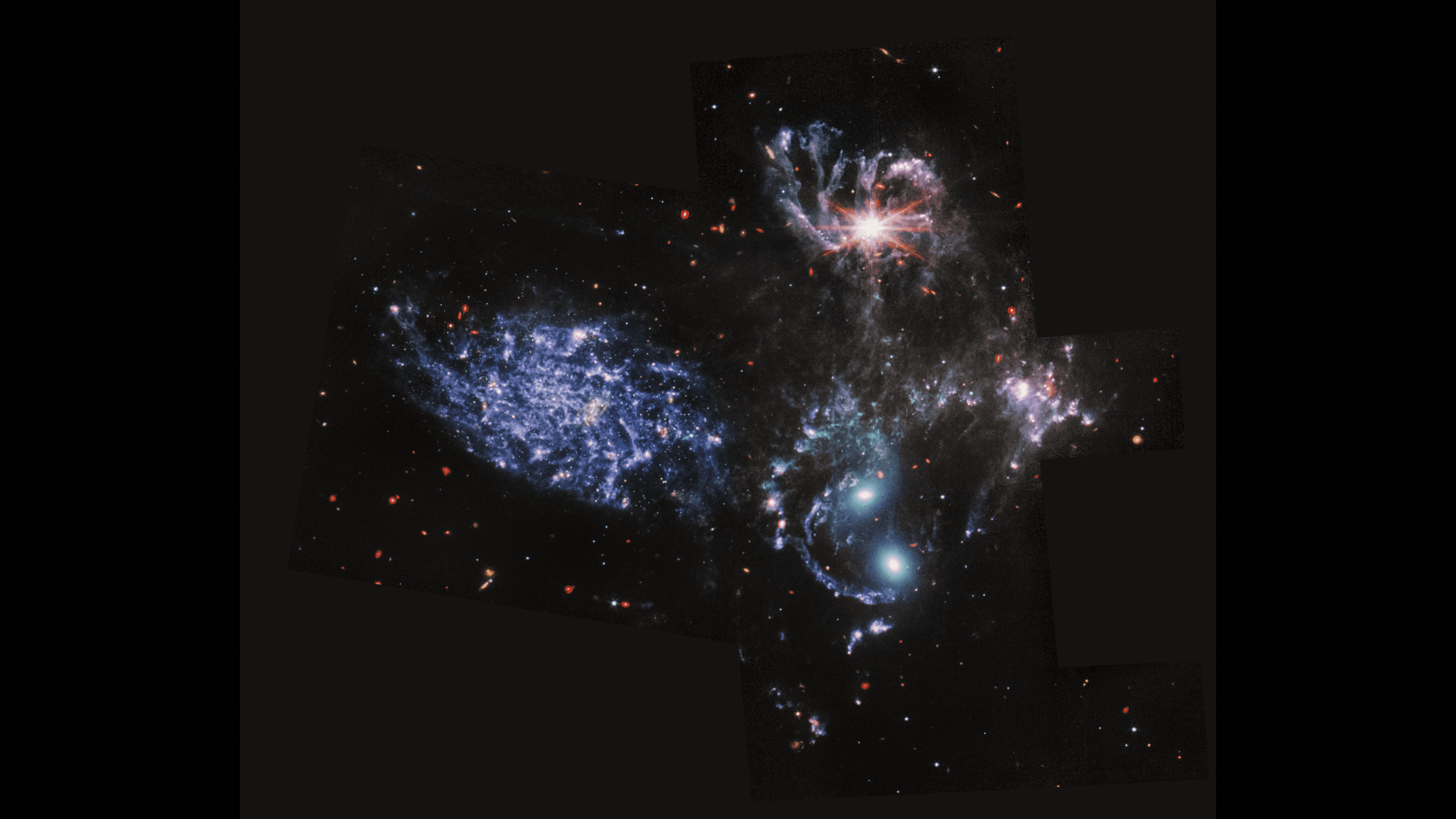 Imagen de cinco galaxias espirales
