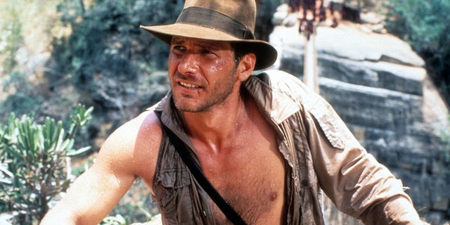 Harrison Ford en una escena de la película "Indiana Jones y el templo maldito" 1984. 