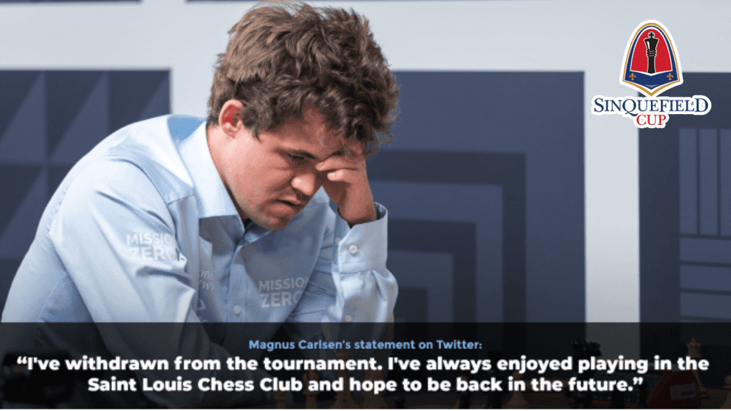 Magnus Carlsen se retira de la Copa Sinkfield